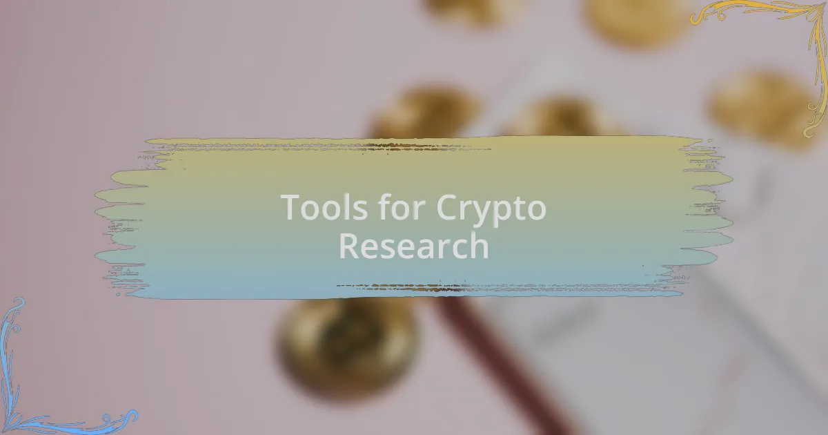 Tools for Crypto Research