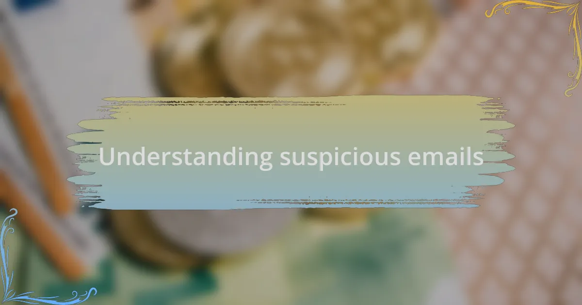 Understanding suspicious emails